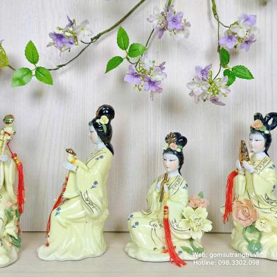 TƯỢNG SỨ TỨ CẦM MEN VÀNG